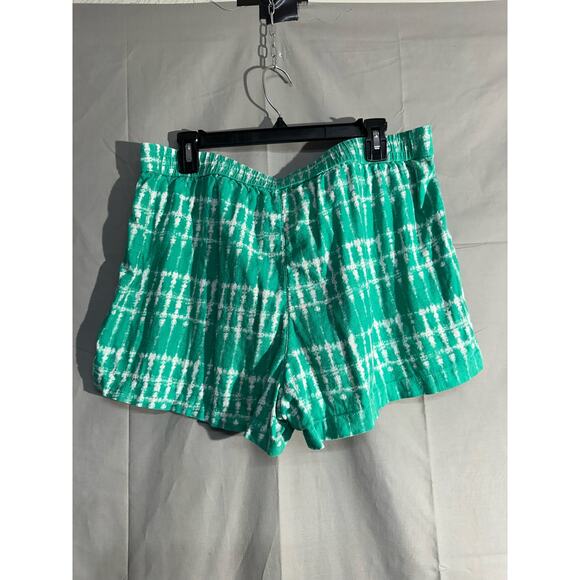 J Crew Shorts Womens Large Green Linen Tie Dye Comfy Beachy Boho Casual Pockets - Picture 3 of 10